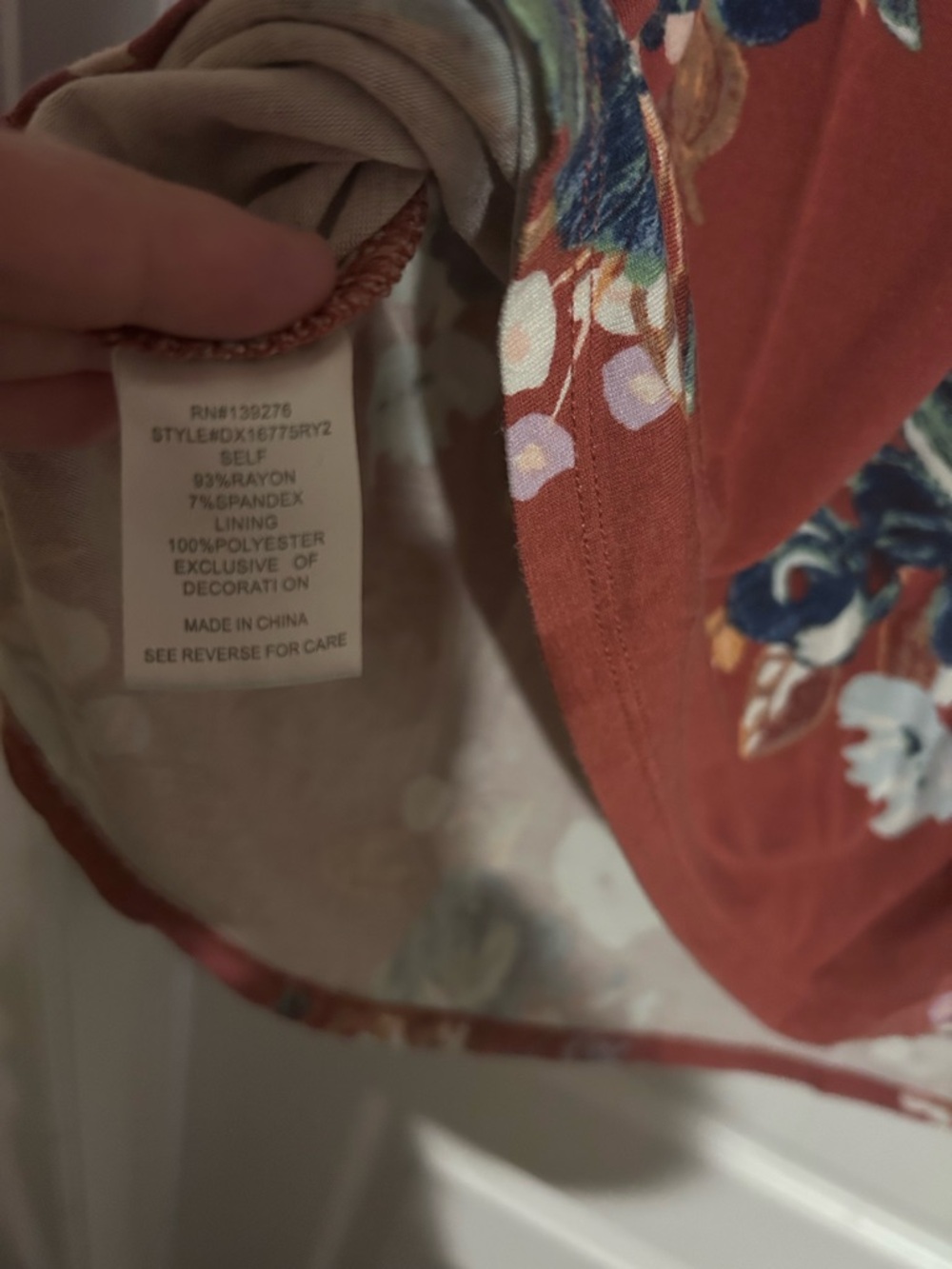 Daniel Rainn Burgundy Floral Pintuck V-Neck Top - Picture 4 of 5